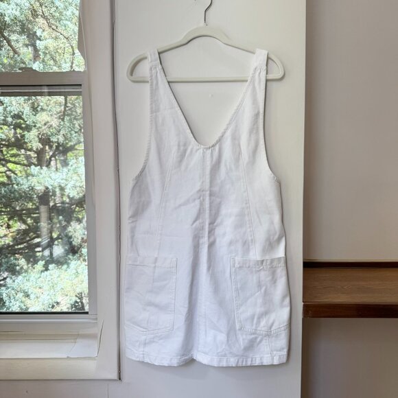 New Free People High Roller Skirtall Denim Mini Dress Jean White Small - Picture 5 of 9